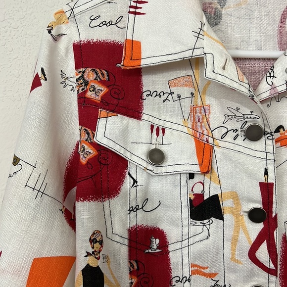 Drama Jacket 100% Linen Four Front Pockets - Picture 7 of 11